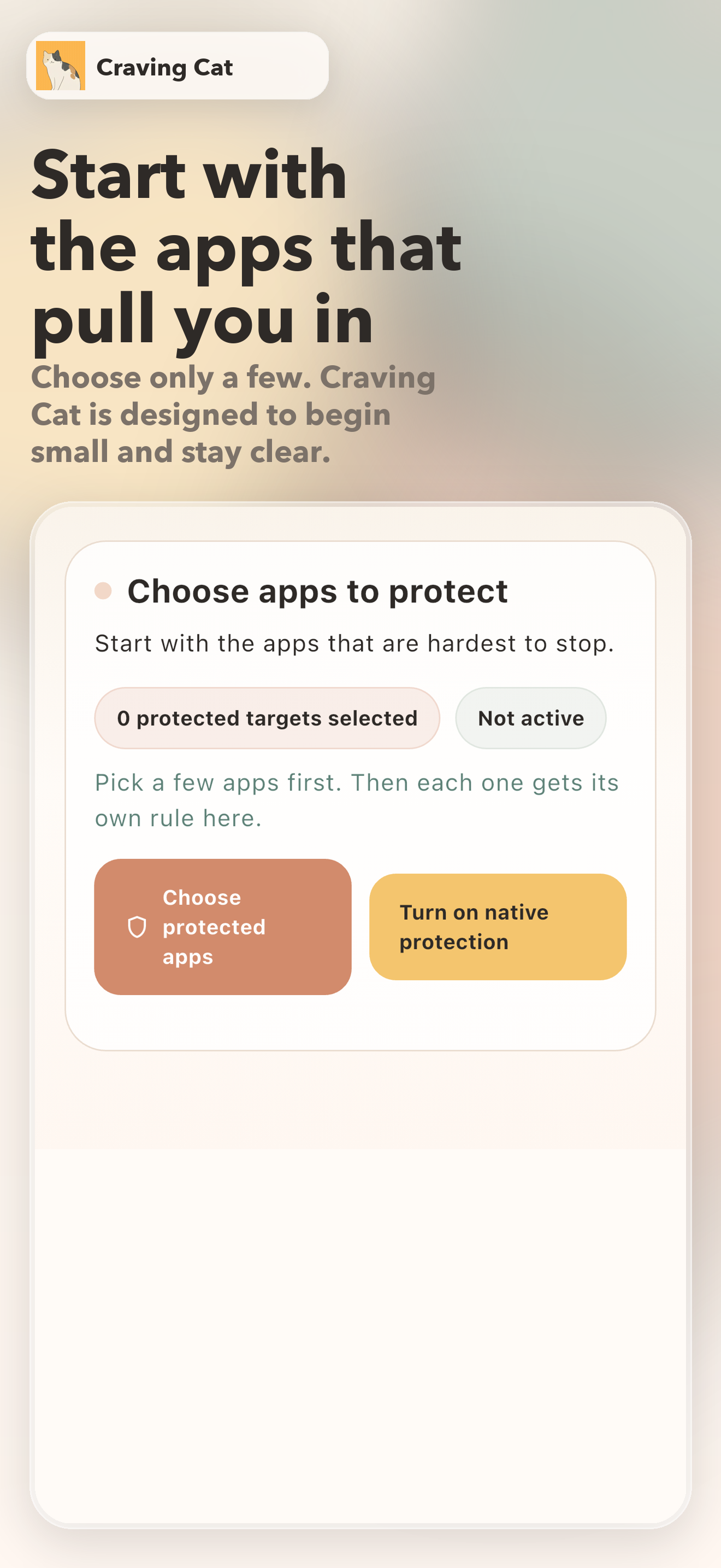Selecting protected apps