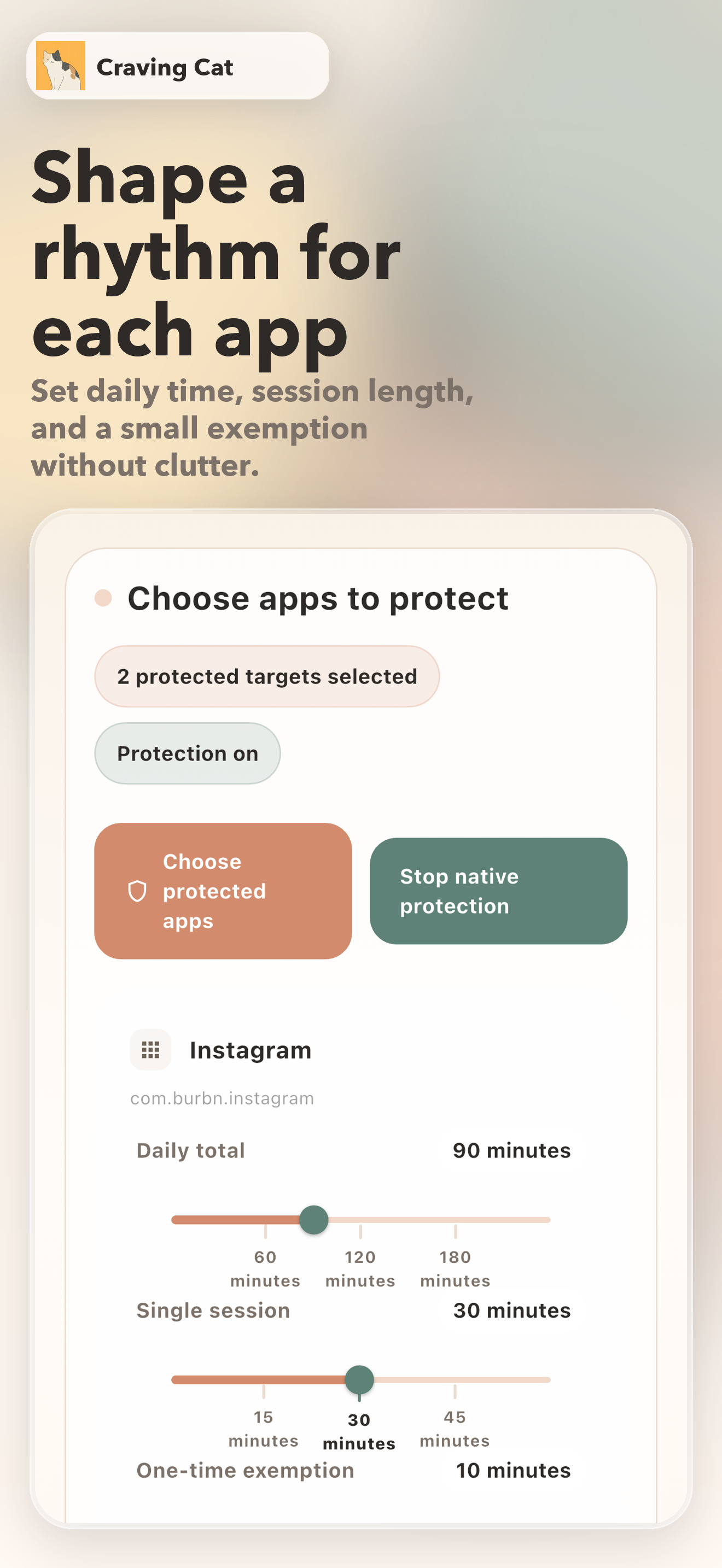 Tuning app limits